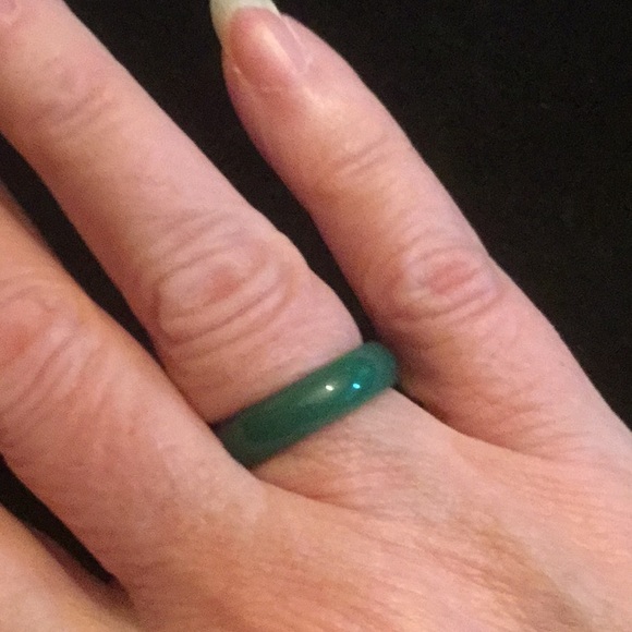 Genuine Jade Band Style Ring - Picture 2 of 7